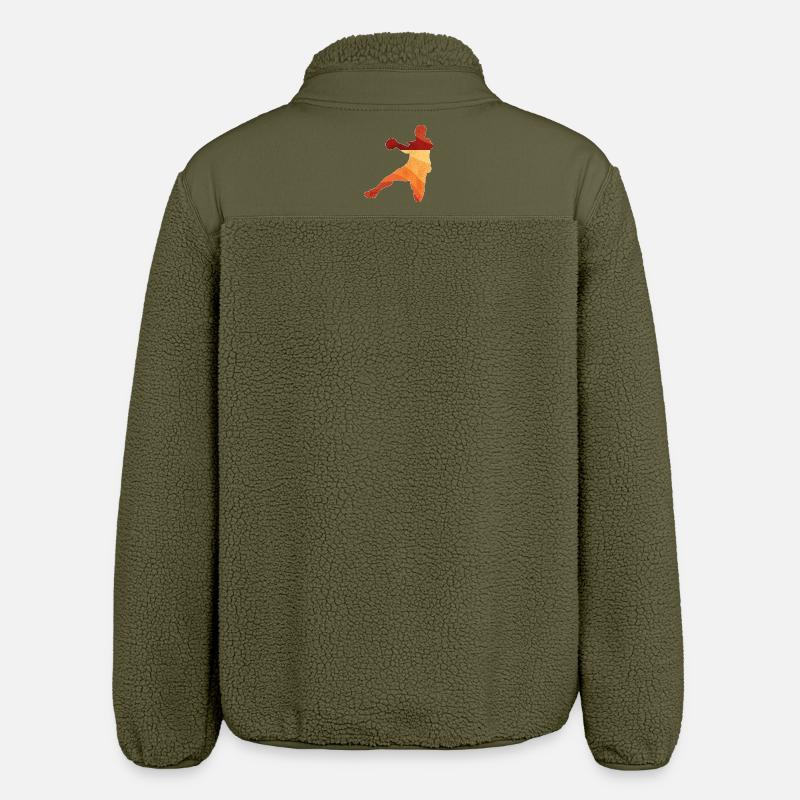 Basketball-Dunk im Retrogradient - Relaxed Fit Unisex Sherpajacke von Stanley/Stella - Khaki