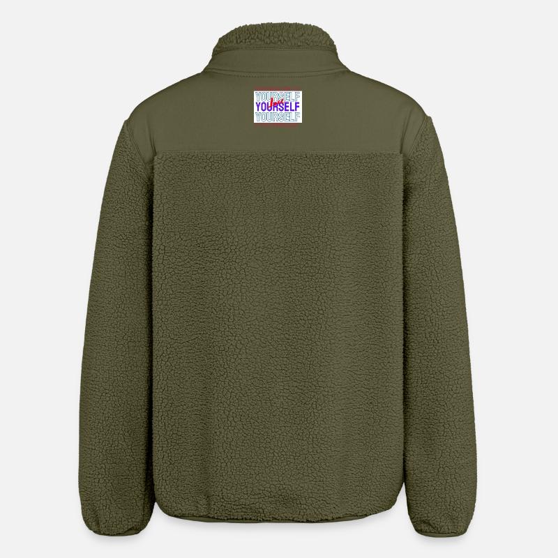 Love Yourself Pattern Love Yourself - Relaxed Fit Unisex Sherpa Jacket by Stanley/Stella - khaki