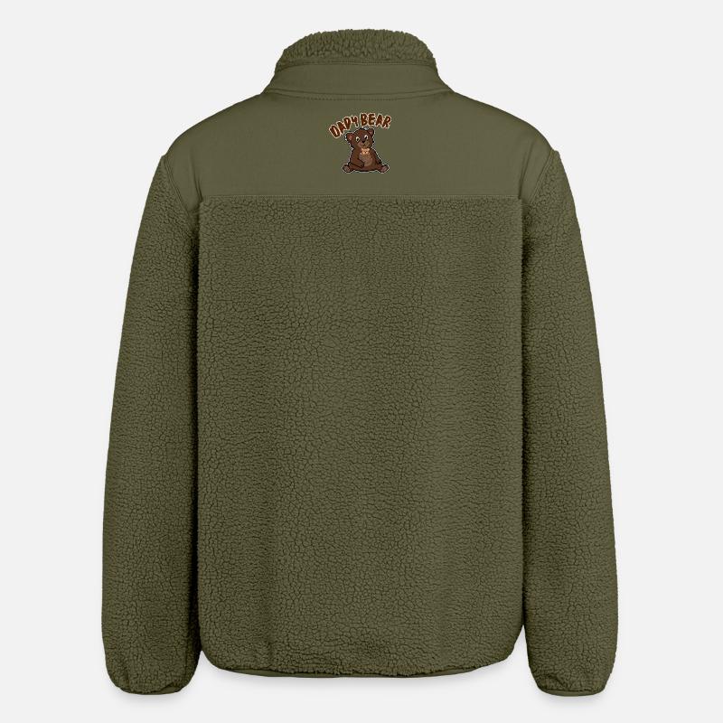 Papa Bear and his Bear - Relaxed Fit Unisex Sherpa Jacket by Stanley/Stella - khaki