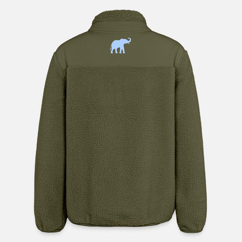 Contour de l’éléphant bleu - Veste sherpa unisexe coupe décontractée Stanley/Stella - kaki
