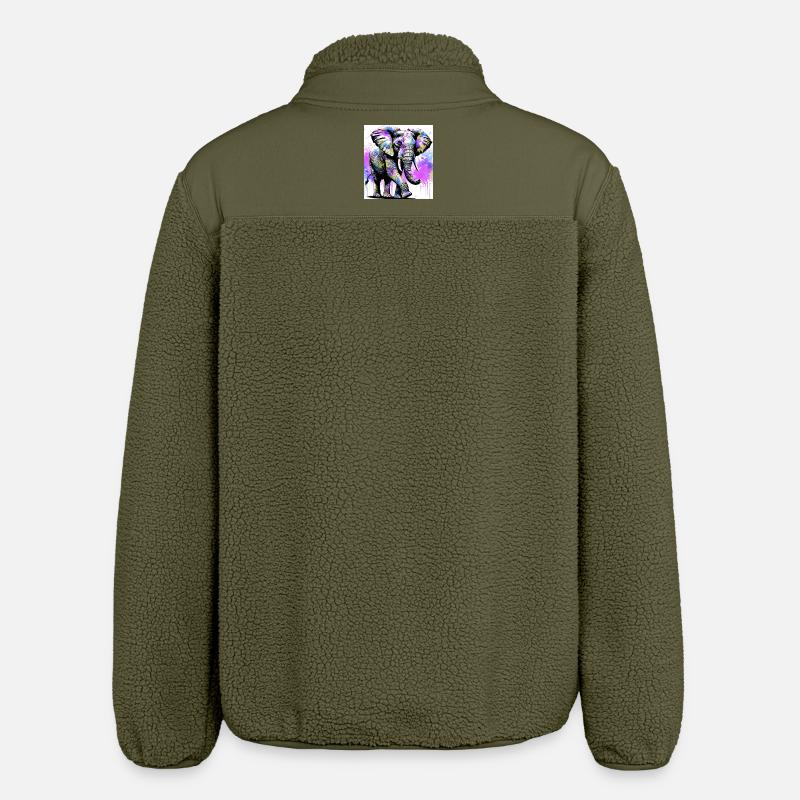 Elefant - Relaxed Fit Unisex Sherpajacke von Stanley/Stella - Khaki