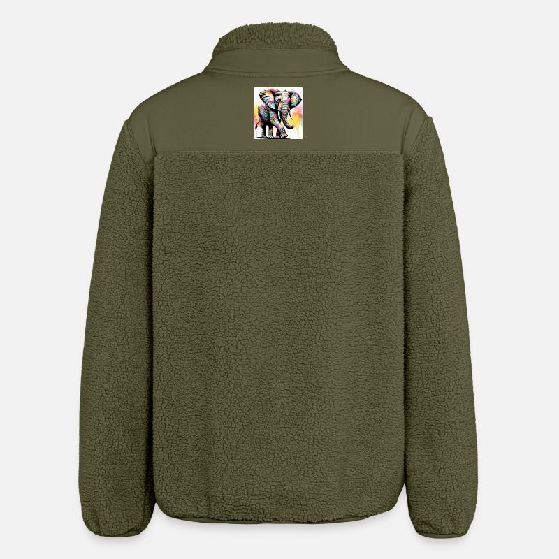 Elefant - Relaxed Fit Unisex Sherpajacke von Stanley/Stella - Khaki