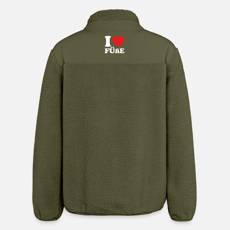 J’adore les pieds - Veste sherpa unisexe coupe décontractée Stanley/Stella - kaki