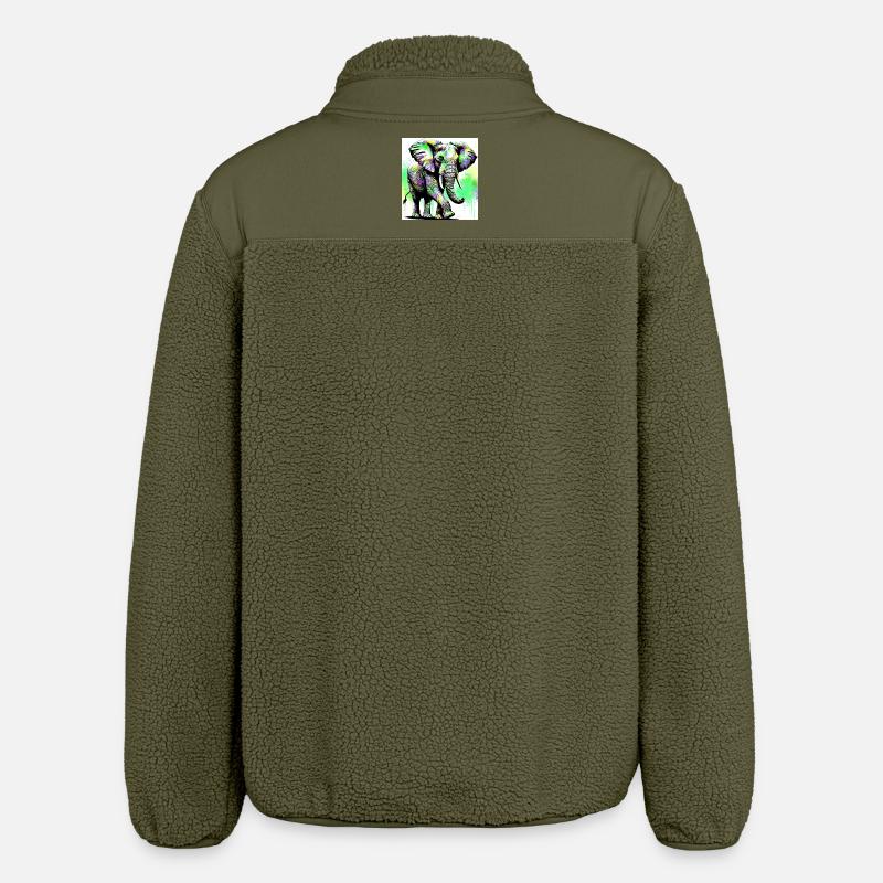 elephant - Relaxed Fit Unisex Sherpa Jacket by Stanley/Stella - khaki