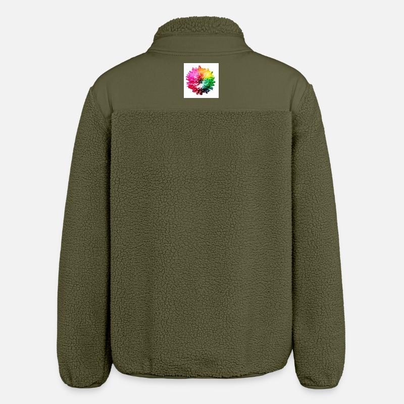 Regenbogen Blüte Explosion - Relaxed Fit Unisex Sherpajacke von Stanley/Stella - Khaki
