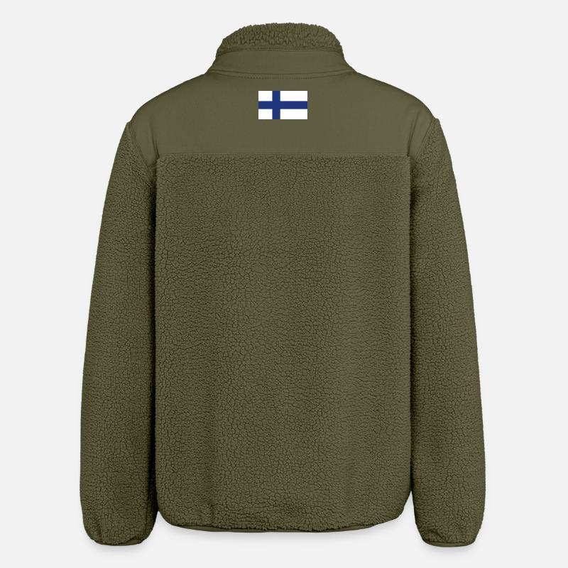 Drapeau national de la Finlande - Veste sherpa unisexe coupe décontractée Stanley/Stella - kaki