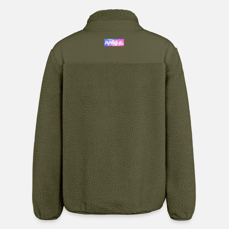 Marius Name Geschenk Geschenkidee Galaxie - Relaxed Fit Unisex Sherpajacke von Stanley/Stella - Khaki