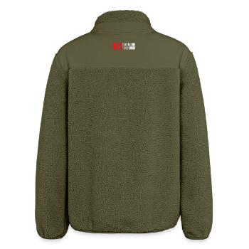 Tax Wealth Not Work Progressive Politics Economy - Relaxed Fit Unisex Sherpa Jacket by Stanley/Stella - khaki - Back