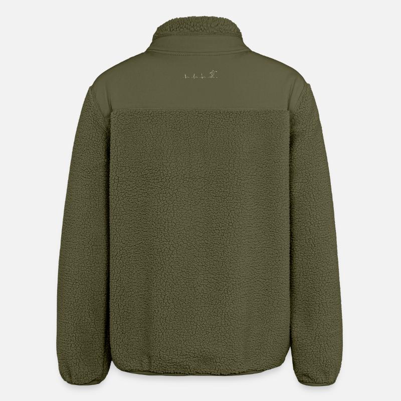 Pulse Runner Jumping Silhouette - Relaxed Fit Unisex Sherpa Jacket by Stanley/Stella - khaki