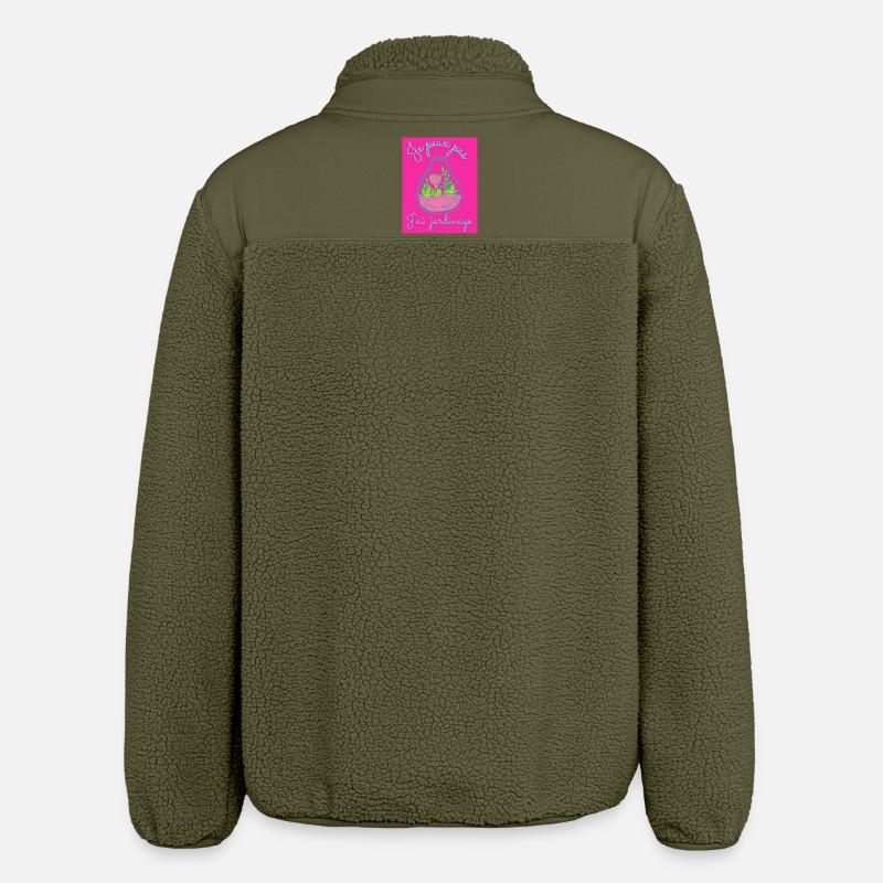 JE PEUX PAS,PRINTEMPS,JARDINAGE,RETRAITE,PRINTEMPS - Veste sherpa unisexe coupe décontractée Stanley/Stella - kaki