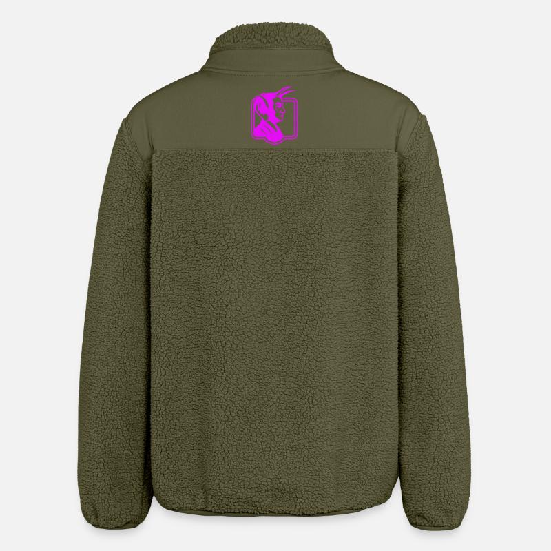 Devil big Ear Pop Art - Relaxed Fit Unisex Sherpa Jacket by Stanley/Stella - khaki