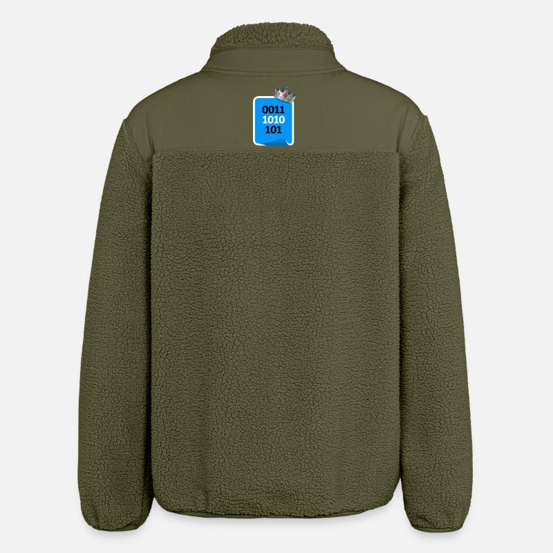 Binary King - Relaxed Fit Unisex Sherpa Jacket by Stanley/Stella - khaki