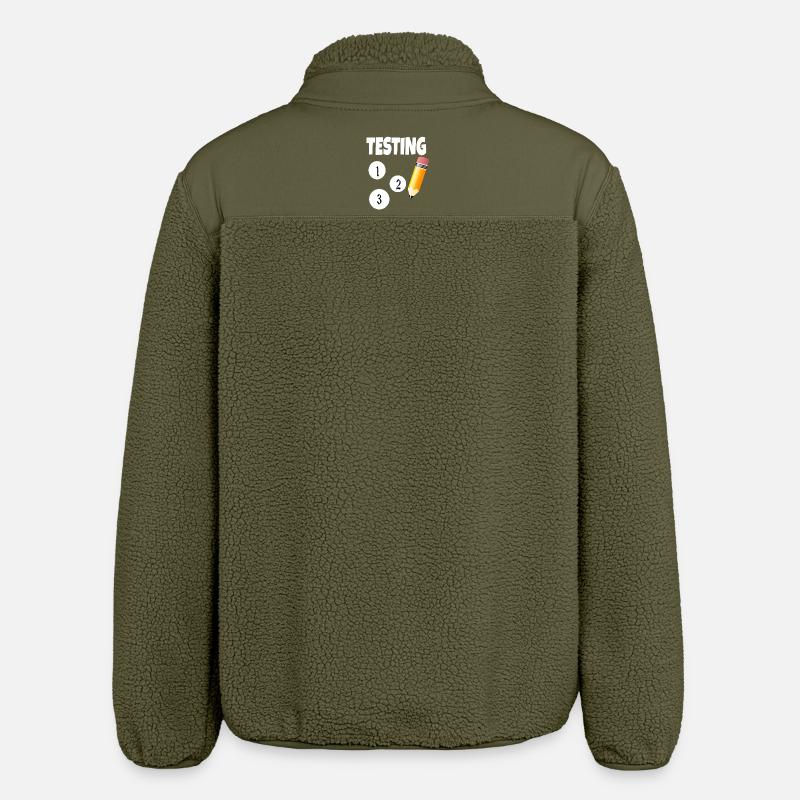 Testing 123 with pencil - Relaxed Fit Unisex Sherpa Jacket by Stanley/Stella - khaki
