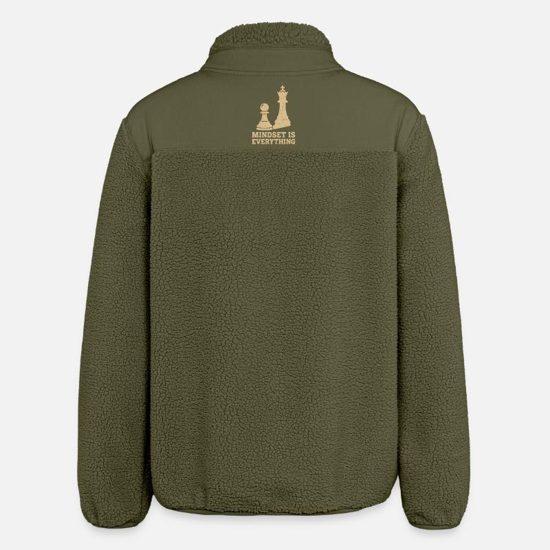 Mindset Is Everything – Chess Strategy Design - Relaxed Fit Unisex Sherpa Jacket by Stanley/Stella - khaki
