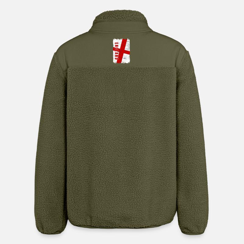 Drapeau de l'Angleterre - Veste sherpa unisexe coupe décontractée Stanley/Stella - kaki
