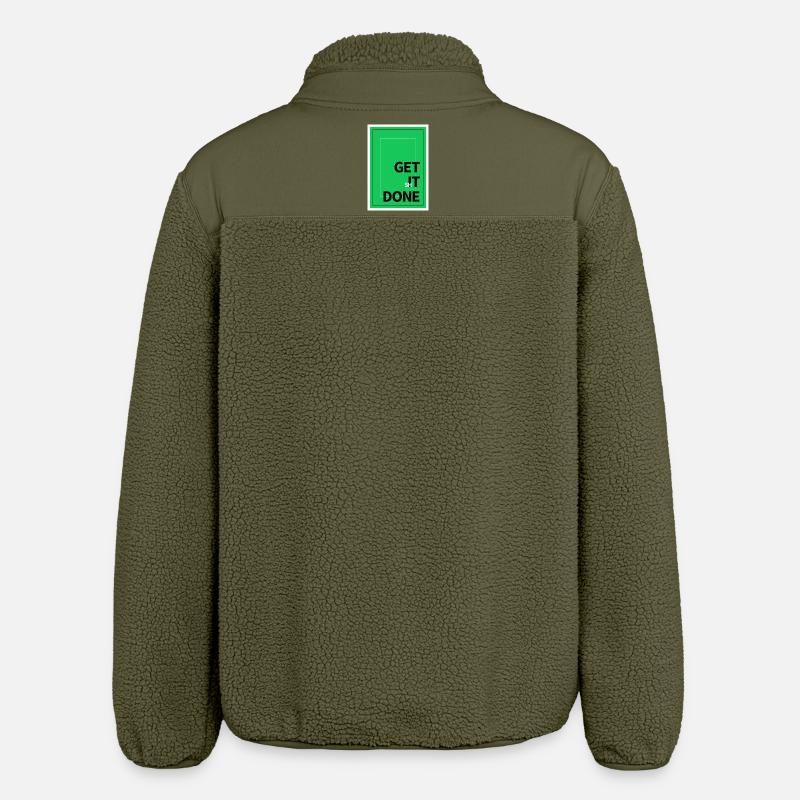 Motivation Get It Done Textdesign - Relaxed Fit Unisex Sherpajacke von Stanley/Stella - Khaki