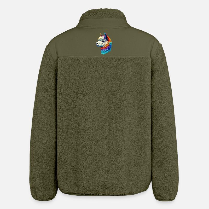 Alpaca - Relaxed Fit Unisex Sherpa Jacket by Stanley/Stella - khaki