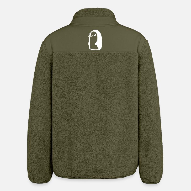 Süßer Pinguin Comic - Relaxed Fit Unisex Sherpajacke von Stanley/Stella - Khaki