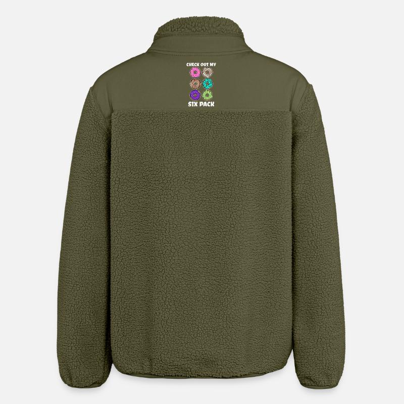 Funny statement donut candy snacking - Relaxed Fit Unisex Sherpa Jacket by Stanley/Stella - khaki