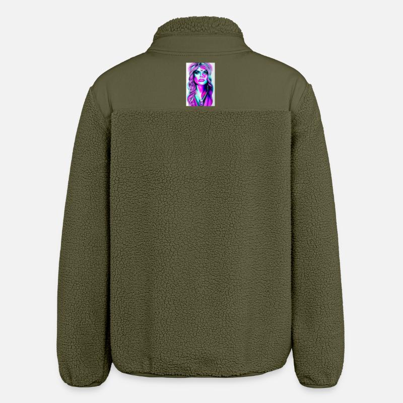 Femme avec des bijoux - Veste sherpa unisexe coupe décontractée Stanley/Stella - kaki