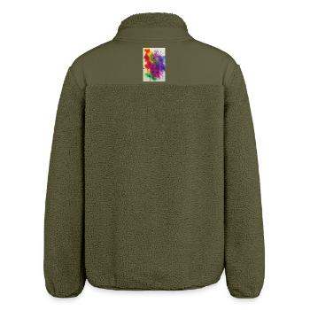 Splashes of paint - Relaxed Fit Unisex Sherpa Jacket by Stanley/Stella - khaki - Back