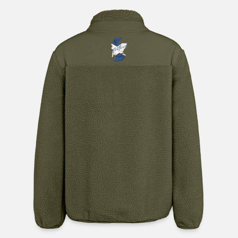 Drapeau de l’Ecosse, fierté écossaise - Veste sherpa unisexe coupe décontractée Stanley/Stella - kaki