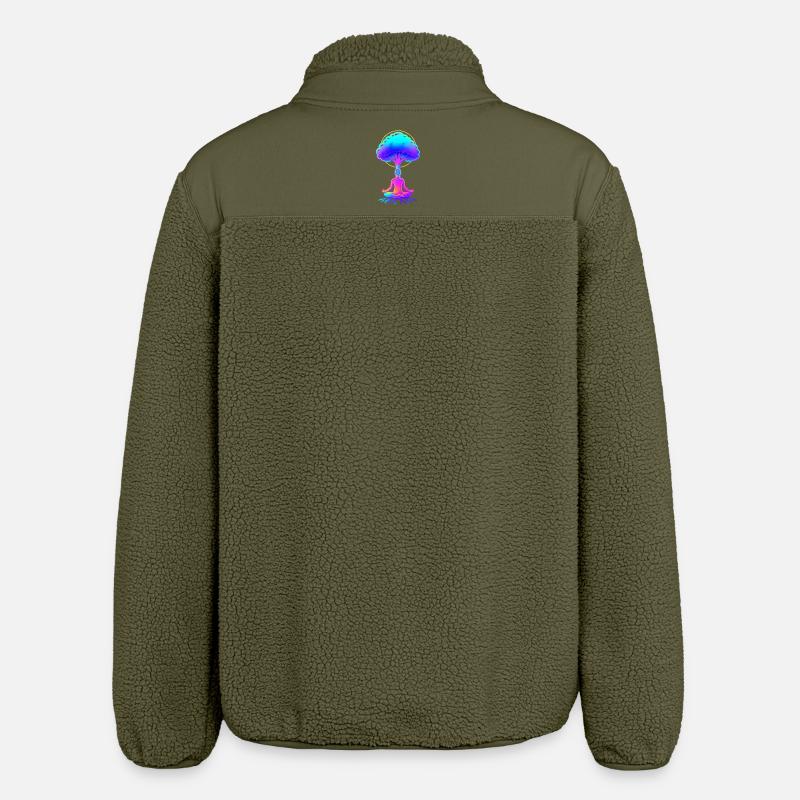 Neon Træ af Meditation - Stanley/Stella unisex sherpajakke afslappet pasform - khaki