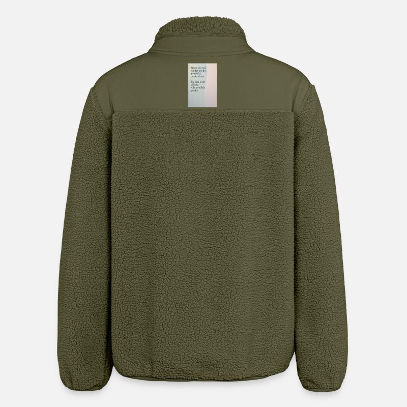If you doubt yourself – everyone does - Relaxed Fit Unisex Sherpa Jacket by Stanley/Stella - khaki
