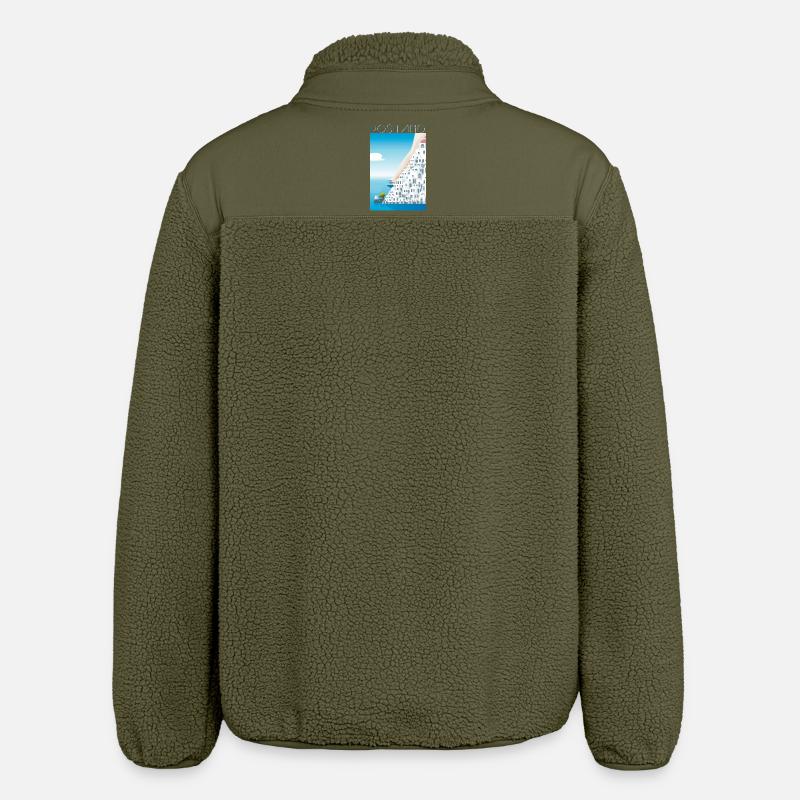 Positano CostaBlu Weiße Häuser - Relaxed Fit Unisex Sherpajacke von Stanley/Stella - Khaki