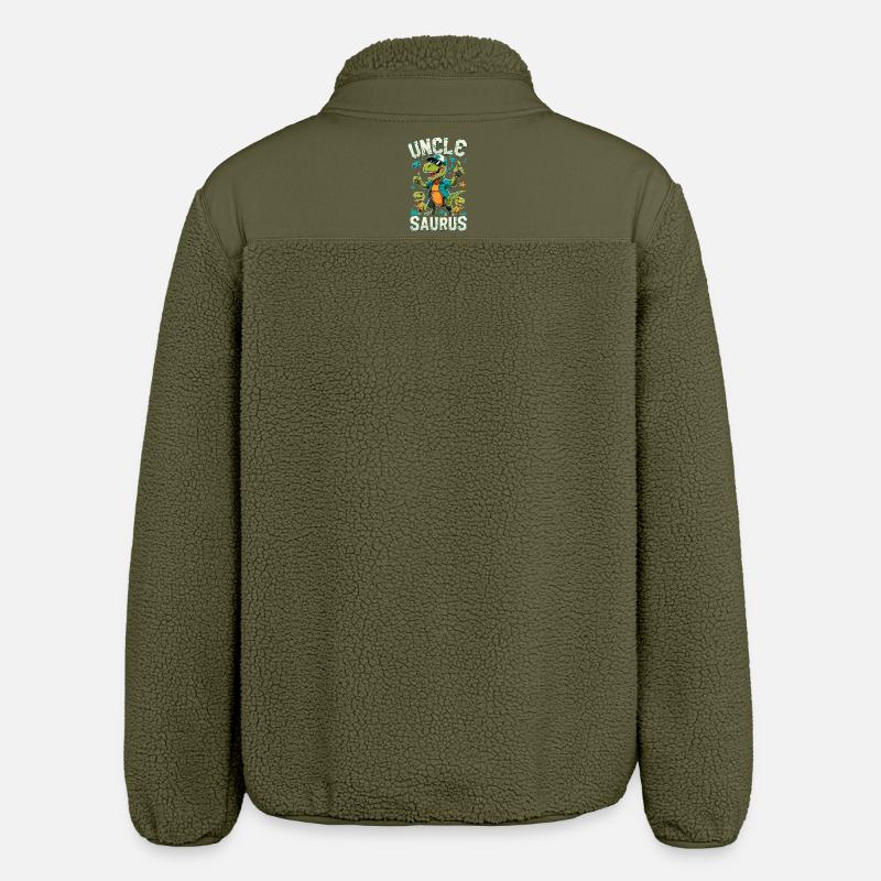 Unclesaurus T-Rex - Relaxed Fit Unisex Sherpa Jacket by Stanley/Stella - khaki