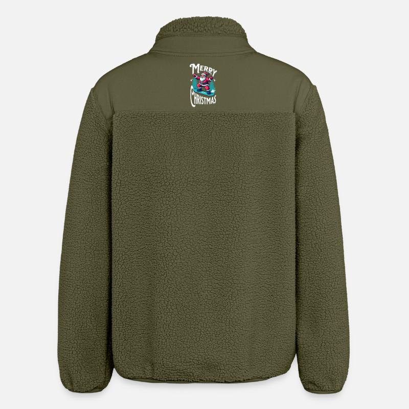 Le Père Noël du snowboard - Veste sherpa unisexe coupe décontractée Stanley/Stella - kaki
