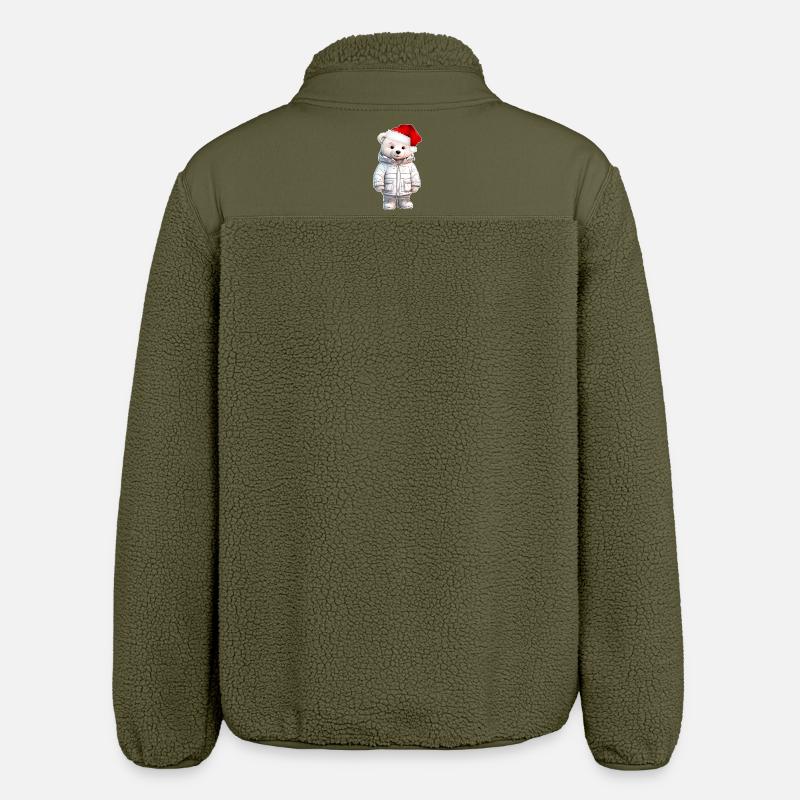 Noël de l’ours - Veste sherpa unisexe coupe décontractée Stanley/Stella - kaki