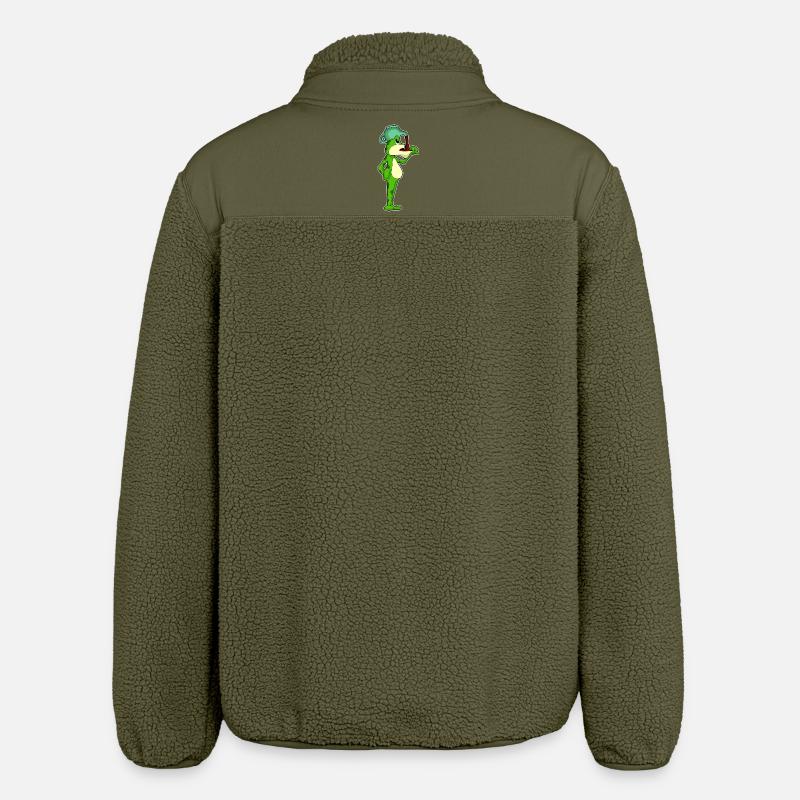 Frog Coffee Coffee Pot - Relaxed Fit Unisex Sherpa Jacket by Stanley/Stella - khaki
