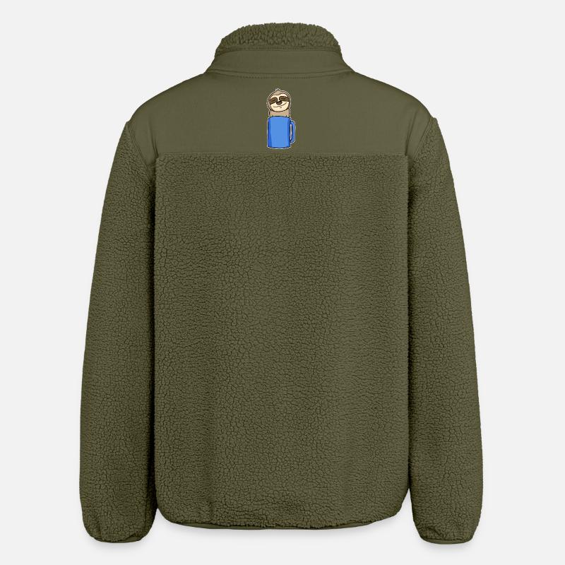 Sloth in a coffee cup - Relaxed Fit Unisex Sherpa Jacket by Stanley/Stella - khaki