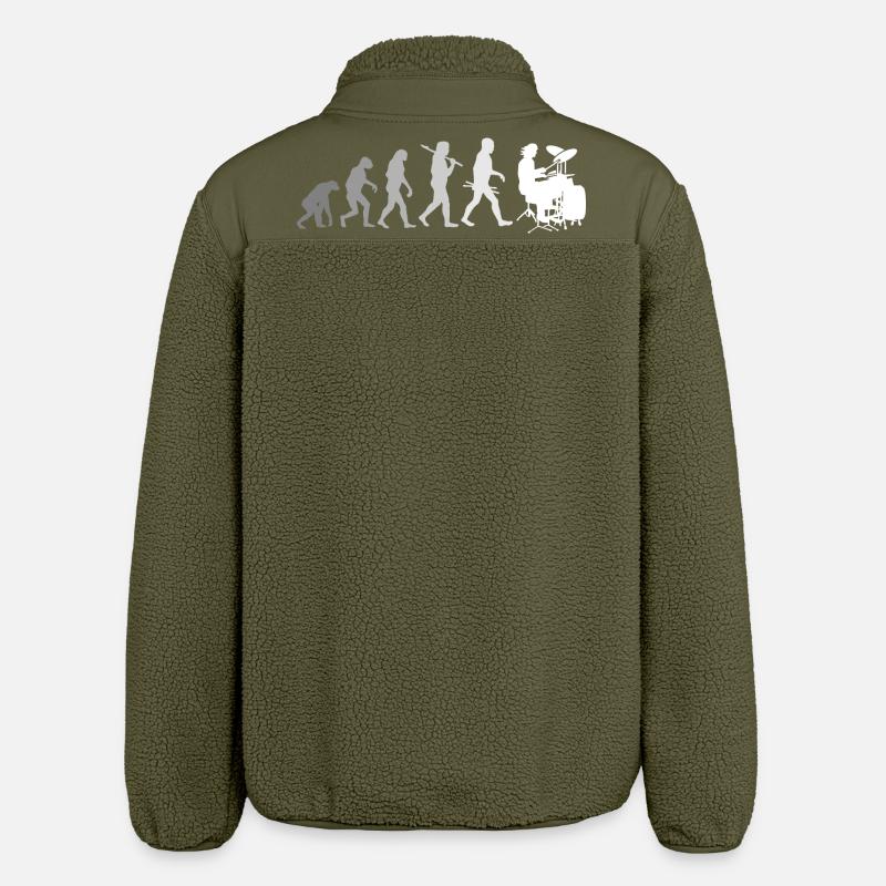 Evolution of Drums Drummer Shirt - Relaxed Fit Unisex Sherpa Jacket by Stanley/Stella - khaki