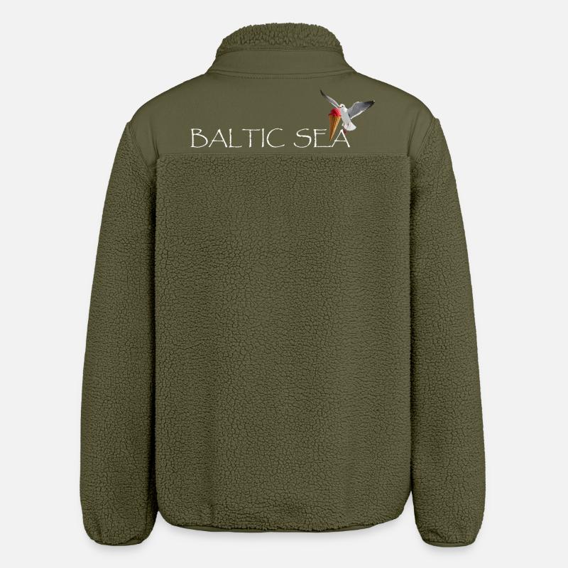 Ostsee Möwe die Eis klaut - Relaxed Fit Unisex Sherpa Jacket by Stanley/Stella - khaki