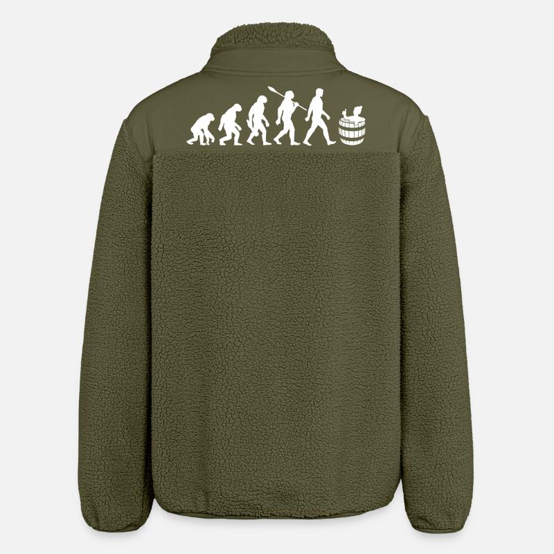 Evolution - Eisbader - Winterbaden - Eisbaden - Relaxed Fit Unisex Sherpajacke von Stanley/Stella - Khaki