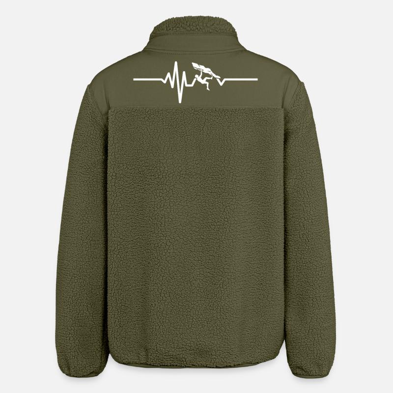 Boulder Herzschlag – Klettern ist Leidenschaft - Relaxed Fit Unisex Sherpajacke von Stanley/Stella - Khaki