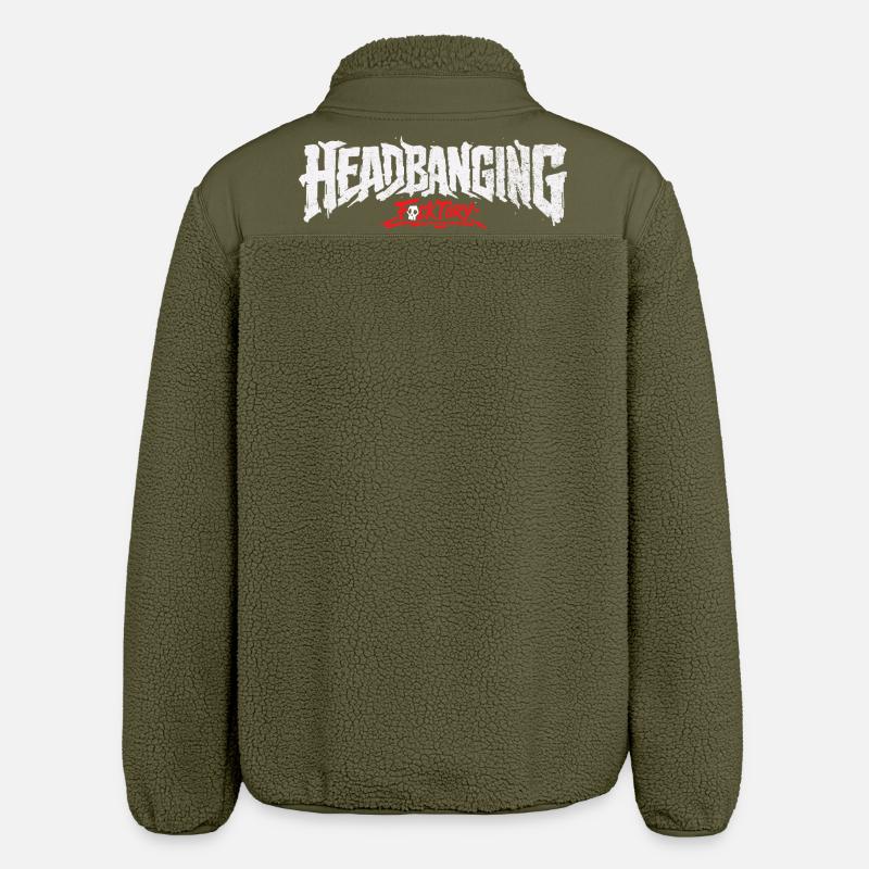 Logo de headbanging blanc - Veste sherpa unisexe coupe décontractée Stanley/Stella - kaki