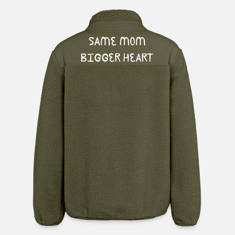 Same Mom Bigger Heart - Relaxed Fit Unisex Sherpa Jacket by Stanley/Stella - khaki