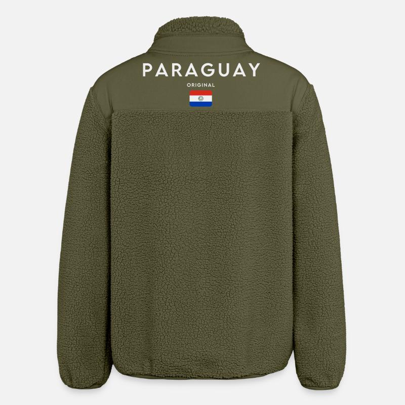 Paraguayan flag, Paraguayan pride - Relaxed Fit Unisex Sherpa Jacket by Stanley/Stella - khaki