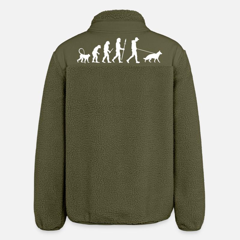 Évolution du berger allemand - Veste sherpa unisexe coupe décontractée Stanley/Stella - kaki