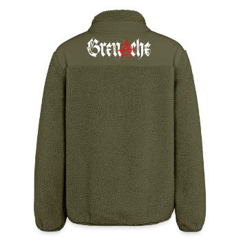 grenache_anarchie - Relaxed Fit Unisex Sherpa Jacket by Stanley/Stella - khaki - Back