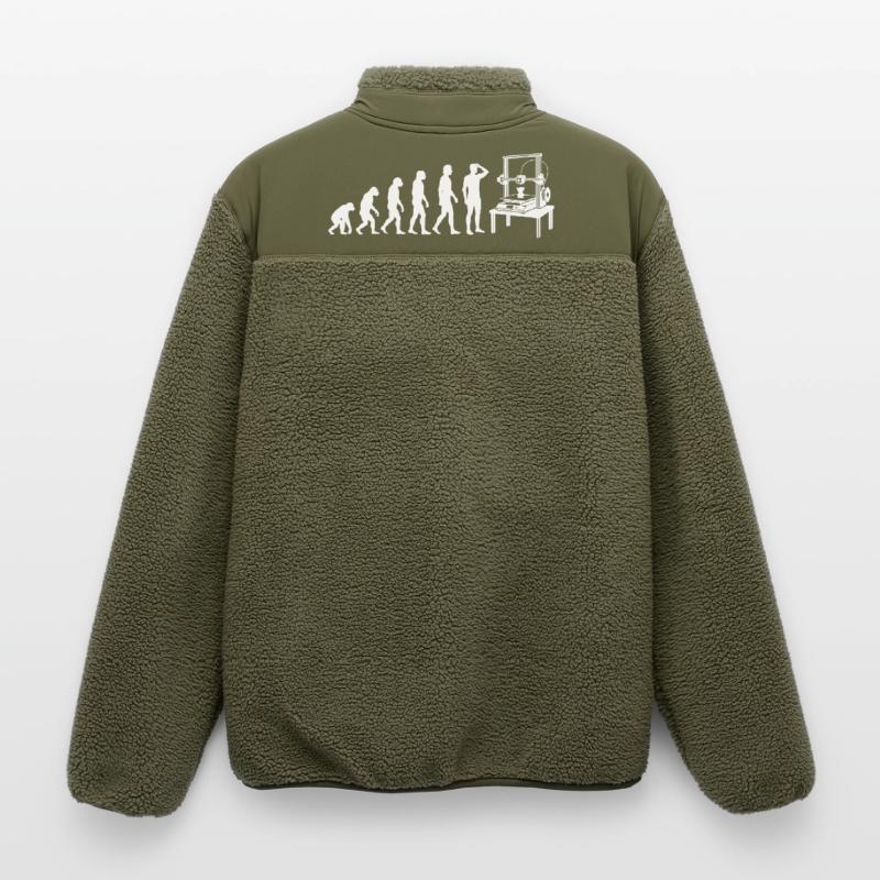 3D Printing Evolution – From Monkey to Maker Relaxed Fit Unisex Sherpa Jacket by Stanley/Stella