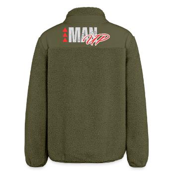 MAN UP MEN WORKOUT FITNESS MOTIVATIONAL POWER GYM - Relaxed Fit Unisex Sherpa Jacket by Stanley/Stella - khaki - Back