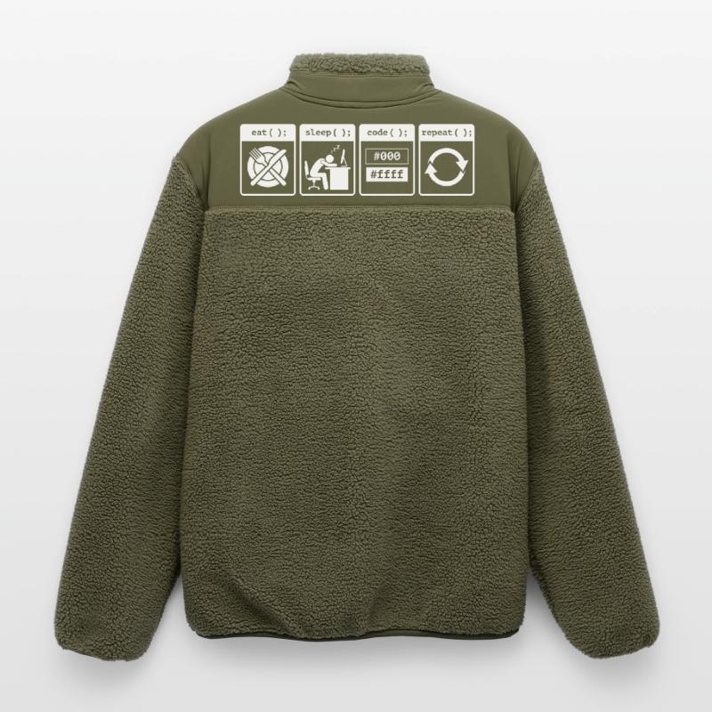Eat Sleep Code Repeat – Conception de flux de travail pour codeurs Veste sherpa unisexe coupe décontractée Stanley/Stella