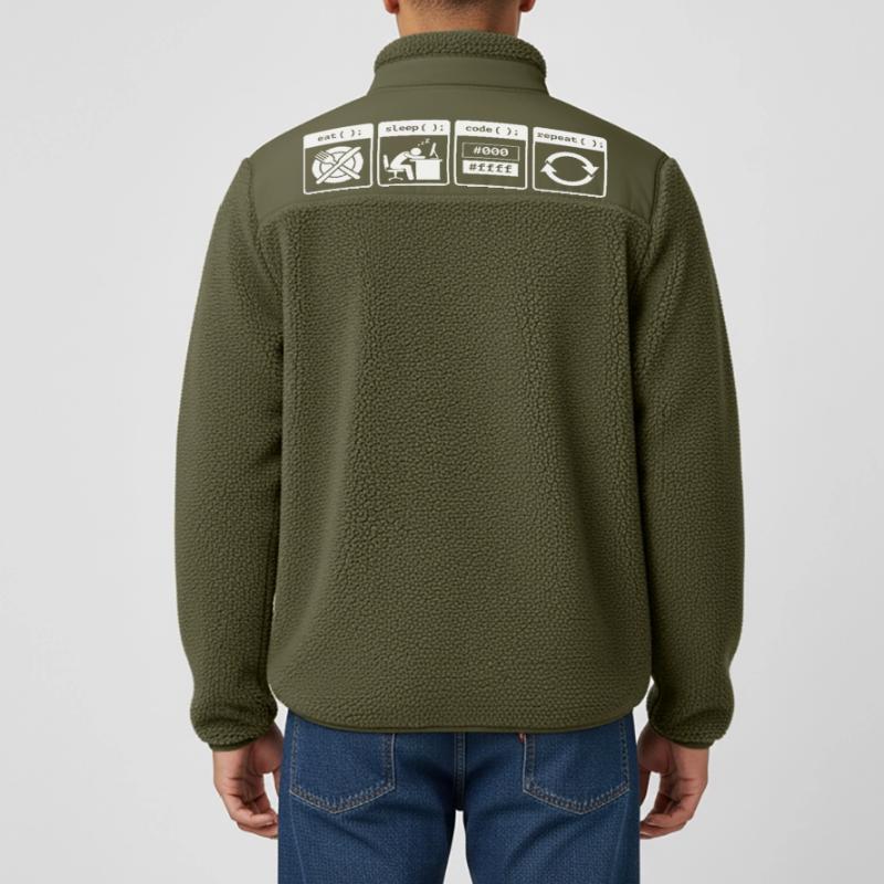 Eat Sleep Code Repeat – Coder Workflow Design Relaxed Fit Unisex Sherpajacke von Stanley/Stella