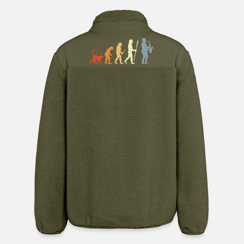 Évolution du saxophoniste - Veste sherpa unisexe coupe décontractée Stanley/Stella - kaki