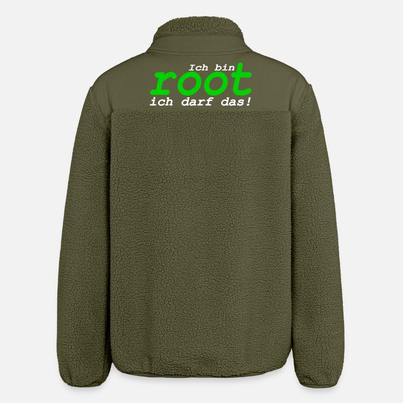 Ich bin root ich darf das - Relaxed Fit Unisex Sherpajacke von Stanley/Stella - Khaki
