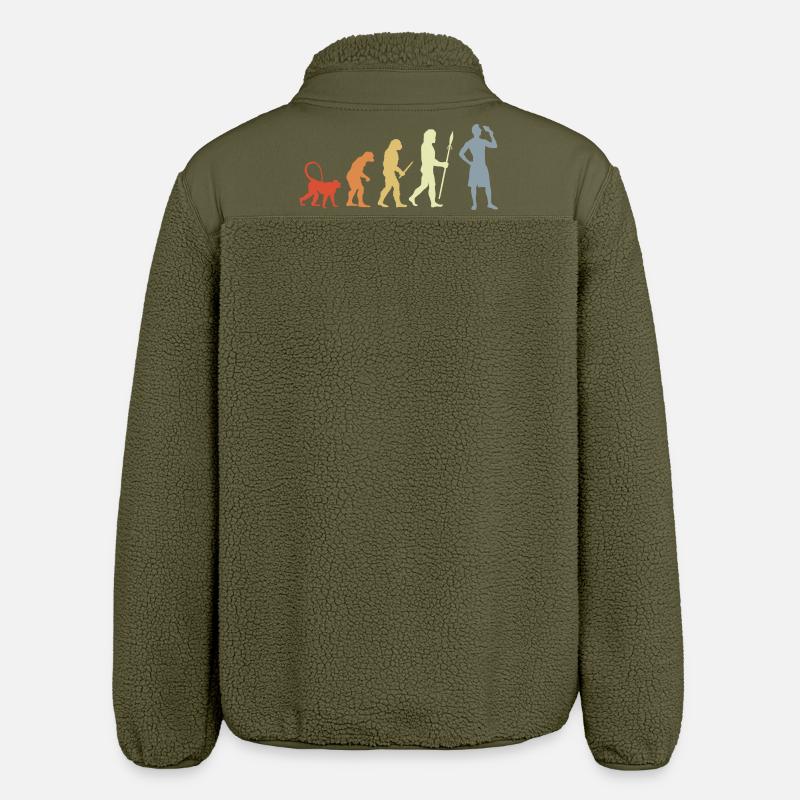 Evolution Eiscreme Liebhaber - Relaxed Fit Unisex Sherpajacke von Stanley/Stella - Khaki